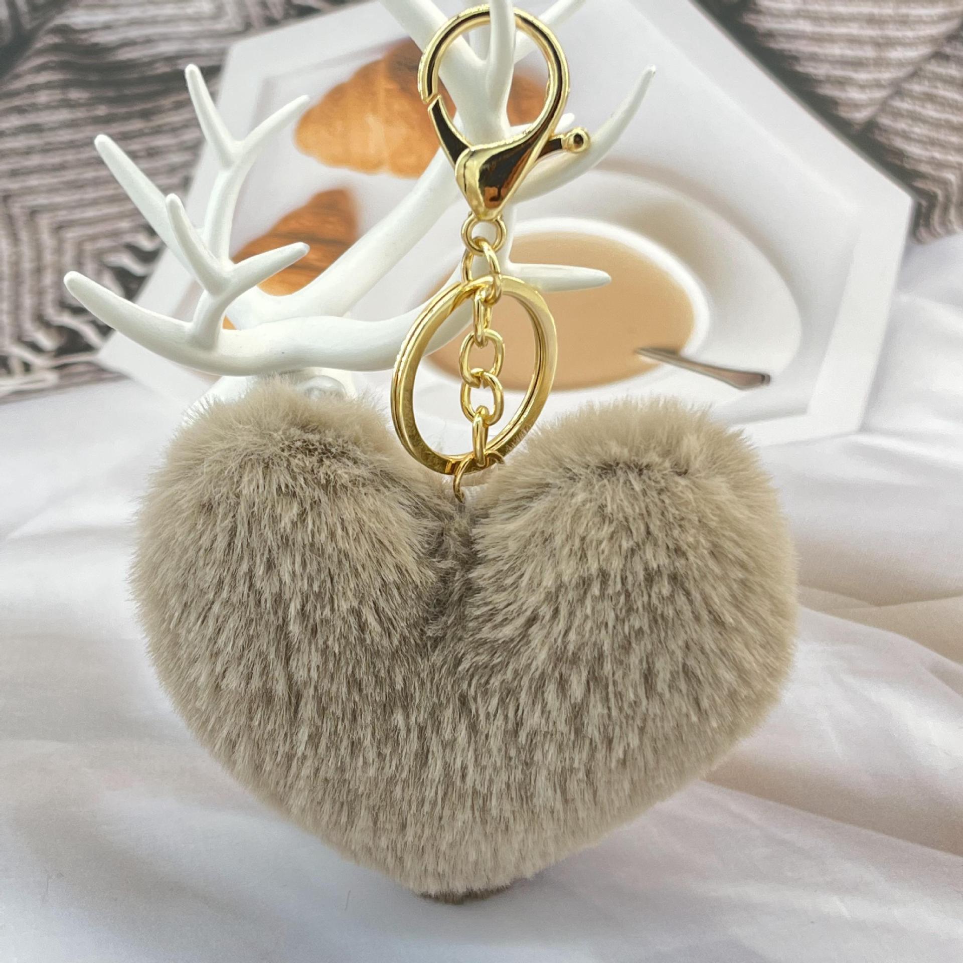 Wholesale Plush Peach heart keychain
